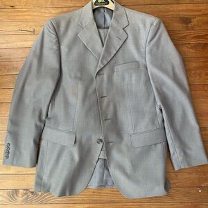Messina Taupe Stripe Mens Suit 4 Button Jacket and Pants 38R/32